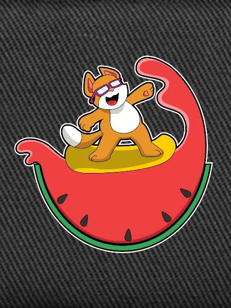 Cat Surfing Surfboard Summer