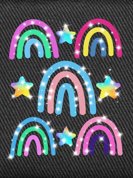 Glitter Rainbow Star Pattern