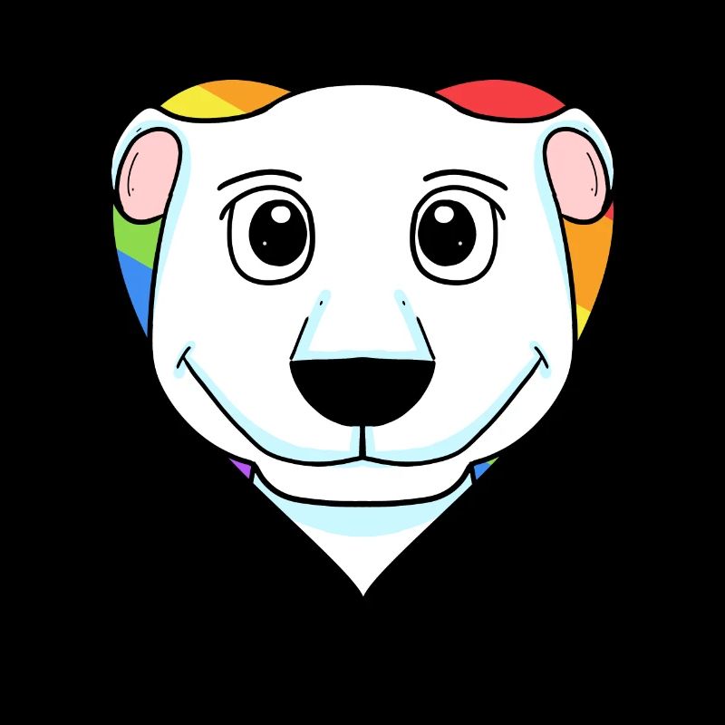 LGBT Tier Eisbär Regenbogen Herz