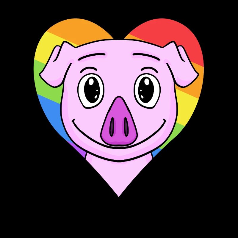 Pig Lgbt Rainbow Colors