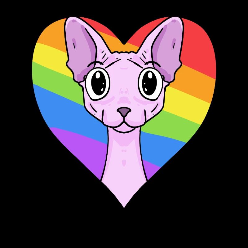 LGBT Cat Sphynx Rainbow