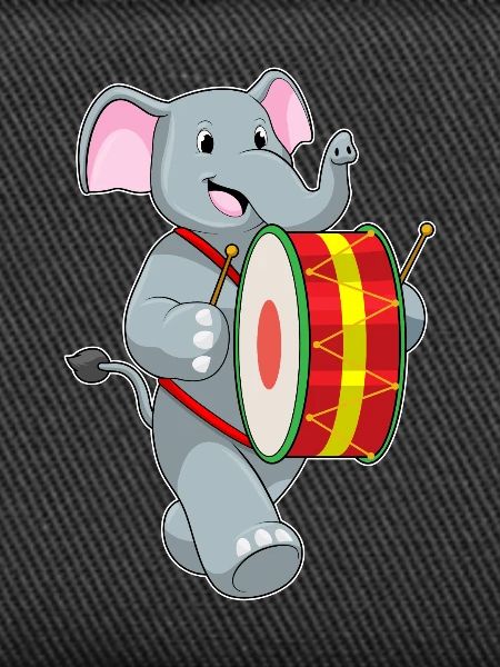 Elephant Musician Drum Music
