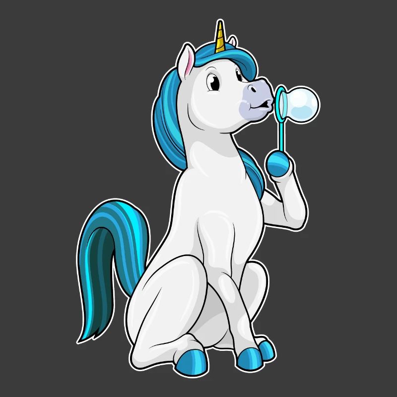 Licorne avec bulles de savon