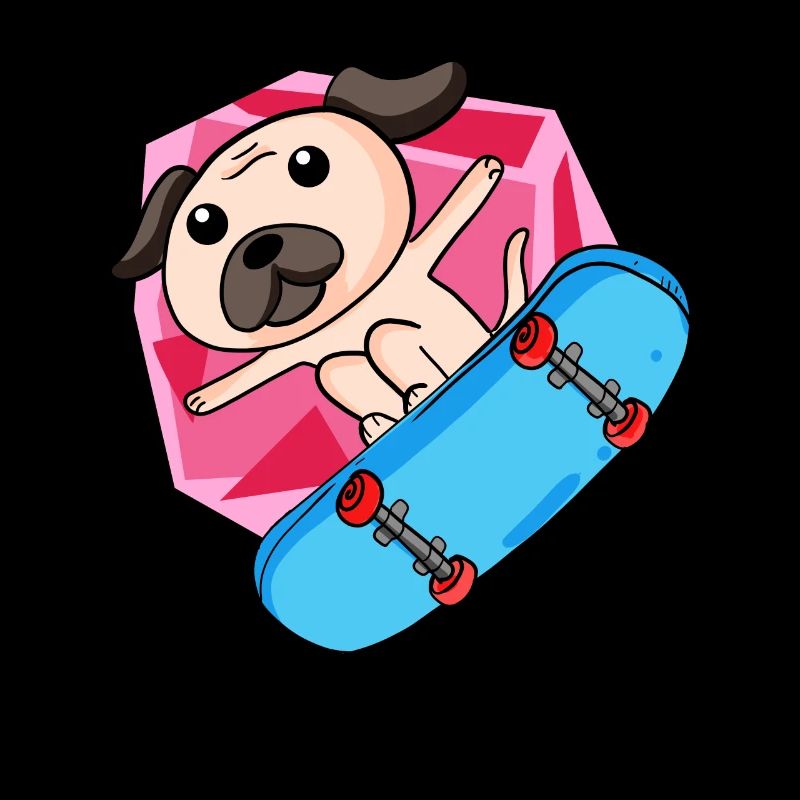 Chien comme patineur avec skateboard