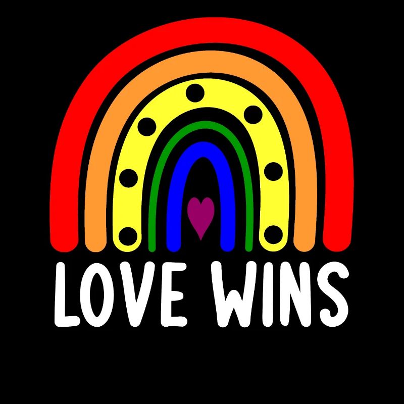 L’amour gagne Boho Rainbow Peace Sign Pride Lesbian Ga