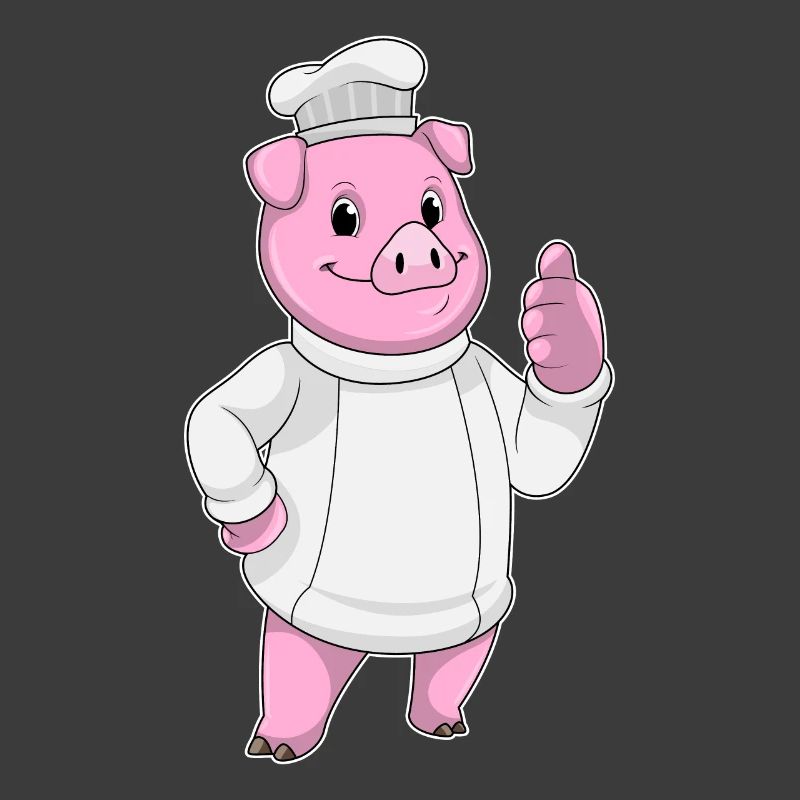 Pig Chef Chef Hat Cooking