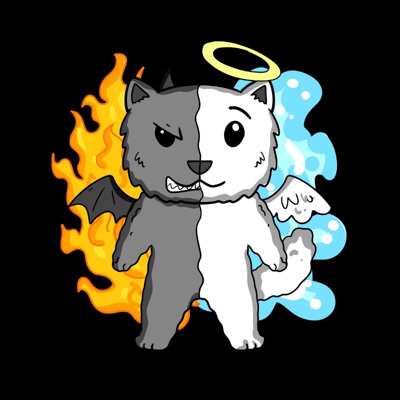 Chat Cat Race Persan Cat - Ange et Diable