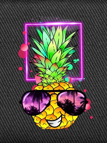 cool pineapple retro neon