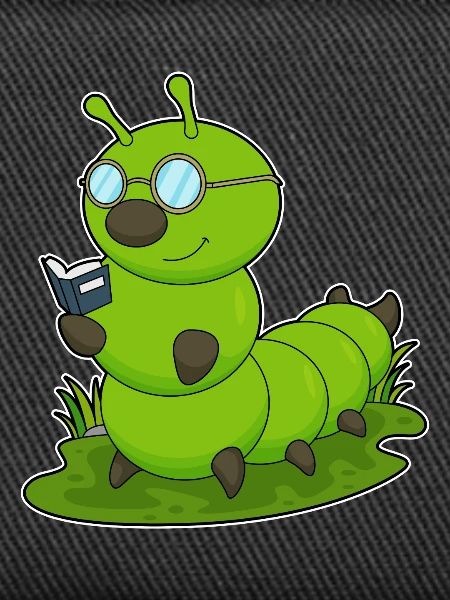 Raupe Nerd Buch Brille