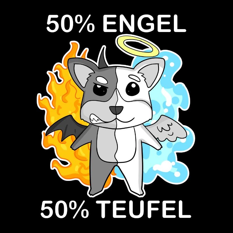 Hund Welsh Corgi Pembroke - Engel und Teufel