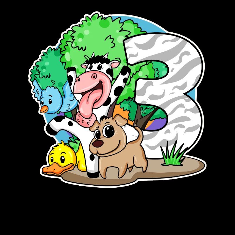 3rd birthday Cute animals 3 years old