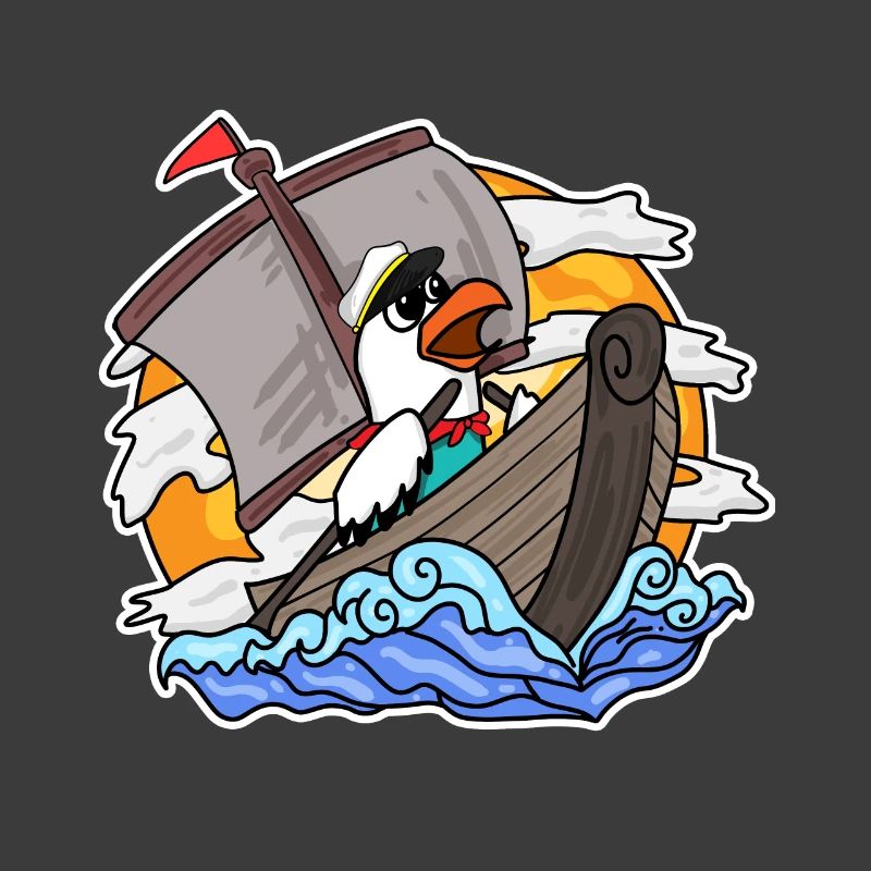 Möwe im Boot