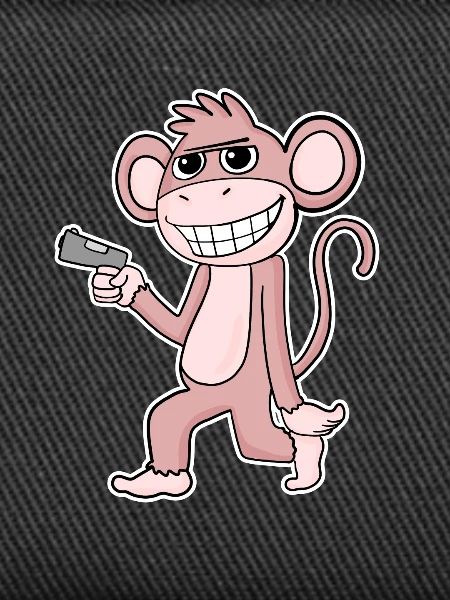 Monkey with pistol