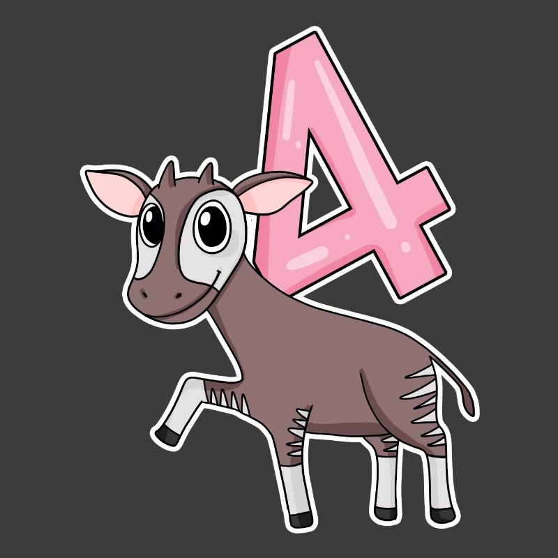 Girl 4 years old Okapi 4th birthday gift