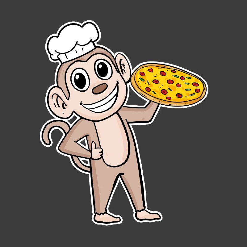 Pizza Maker Pizza Chef Monkey Italian