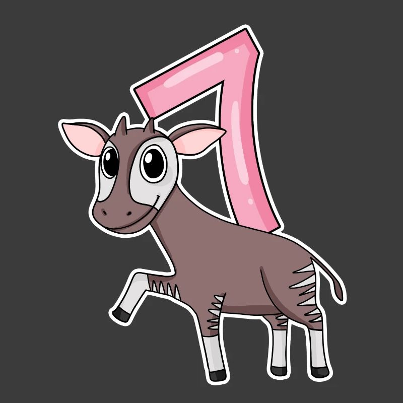 Fille de 7 ans Okapi cadeau de 7ème anniversaire