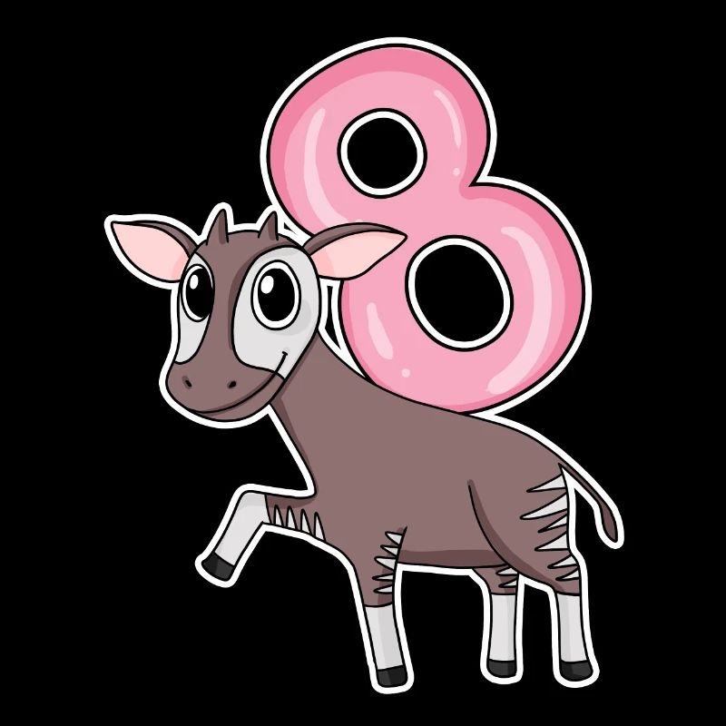Girl 8 years old Okapi 8th birthday gift