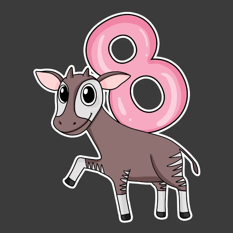 Fille de 8 ans Okapi cadeau de 8ème anniversaire