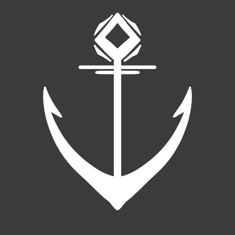 Symbole blanc d’ancrage