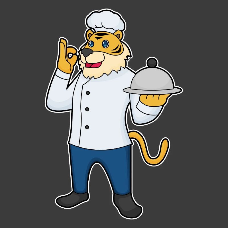 Plateau de service du chapeau de chef Tiger