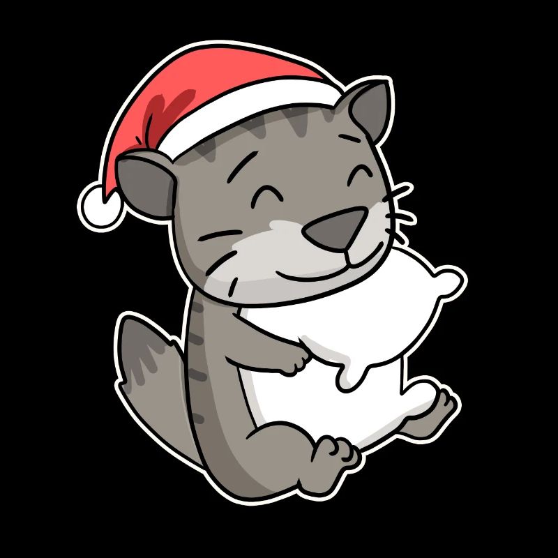Chat sibérien Chat Noël Sommeil Fatigué