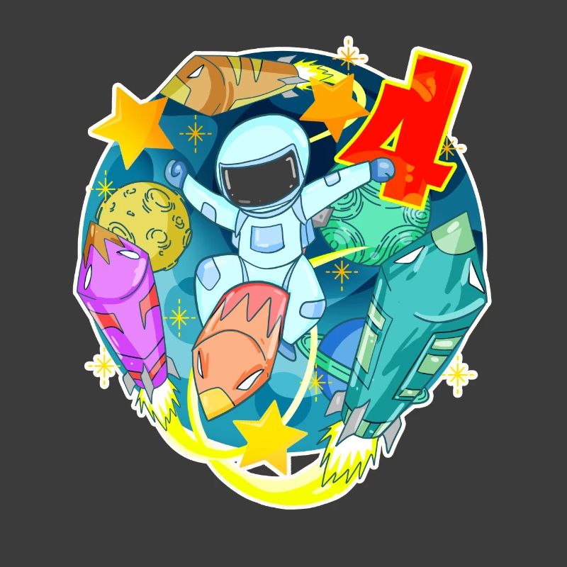 4e anniversaire 4 ans Espace jeune astronaute