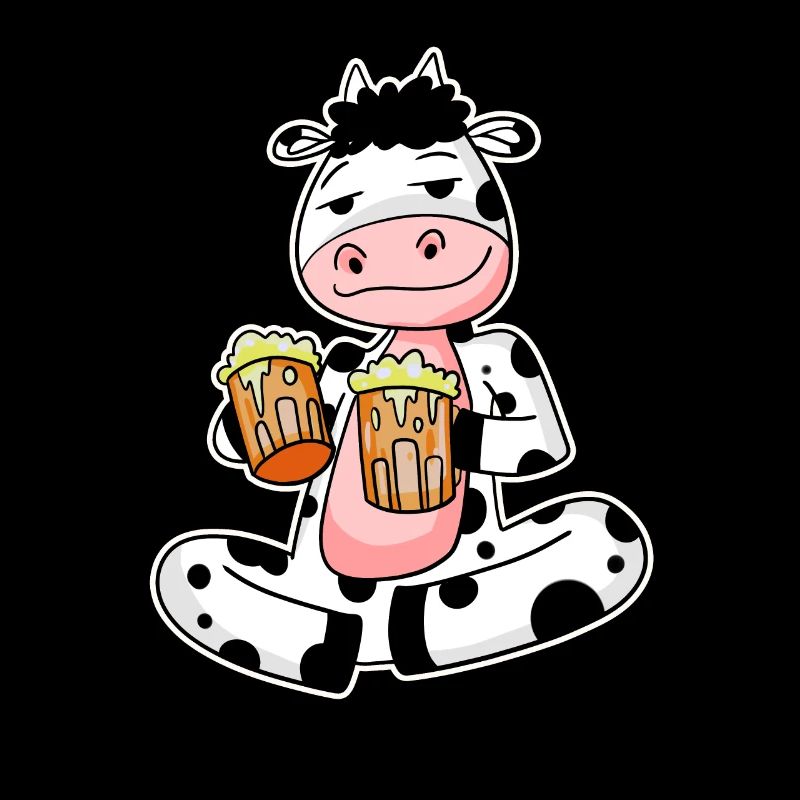 Cow with beer glasses Beer drinking alcohol