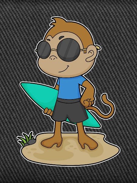 Monkey Surfing Surfboard Summer