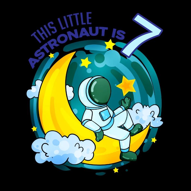 7th birthday 7 years astronaut space