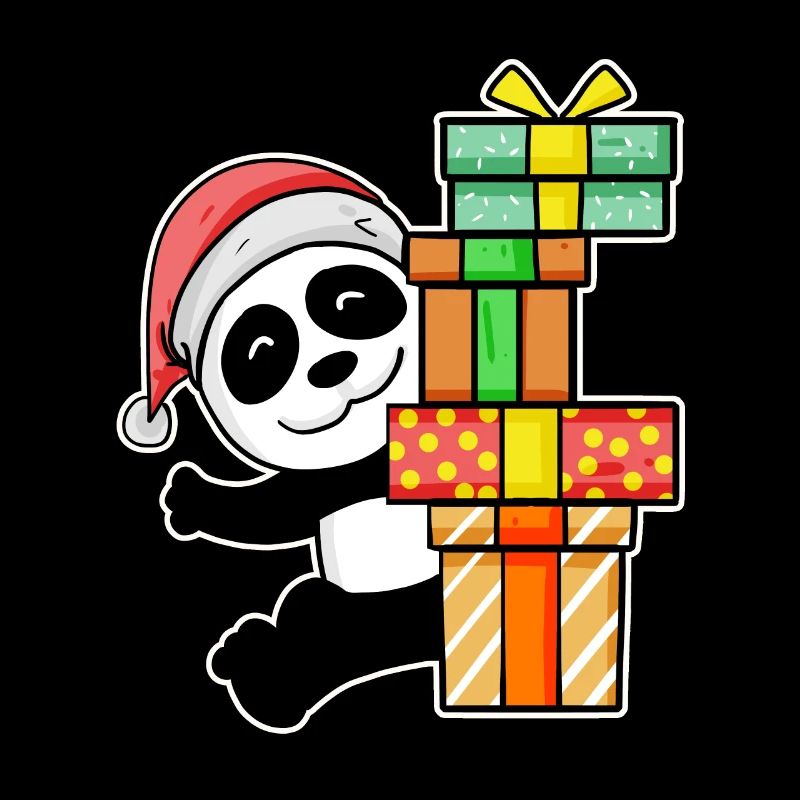 Frohe Weihnachten Panda mit Geschenke