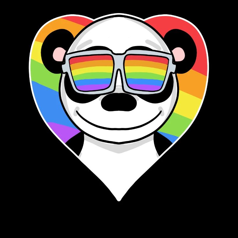 Gay Regenbogen Herz Tier Panda