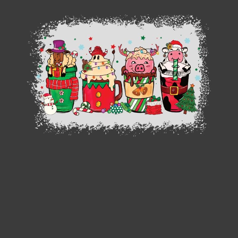 Christmas coffee cup bleached