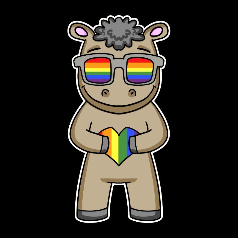 Gay Regenbogen Herz Tier Pferd