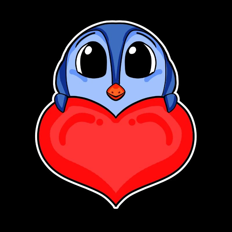 Pinguin mit Herz - Liebe Romantisch