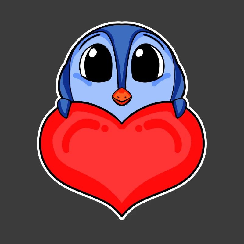 Pinguin mit Herz - Liebe Romantisch