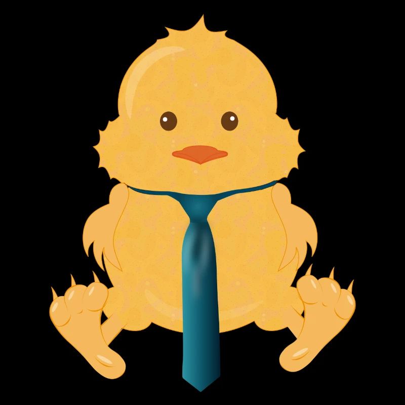 newly hatched chick with a tie