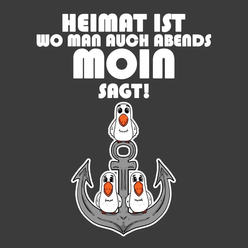 Nordsee Plattdeutsch Spruch Moin Möwe Anker
