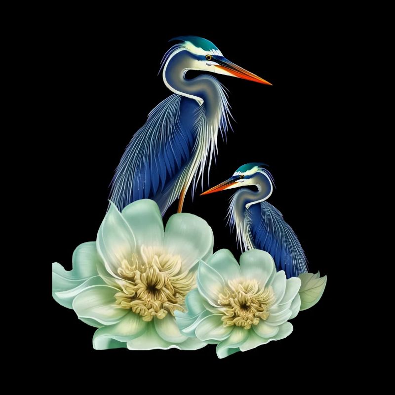 L’élégante grue à fleurs