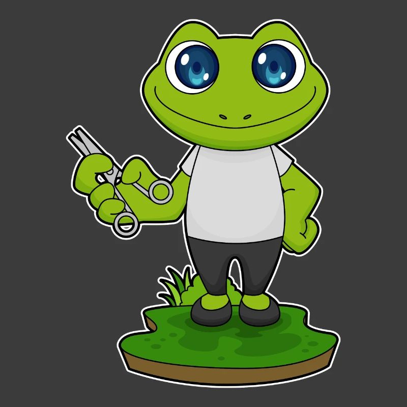 Ciseaux de coiffeur grenouille