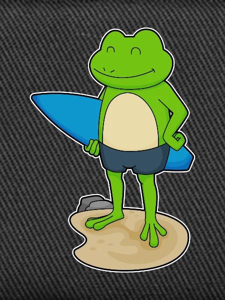 Frog Surfing Surfboard Summer