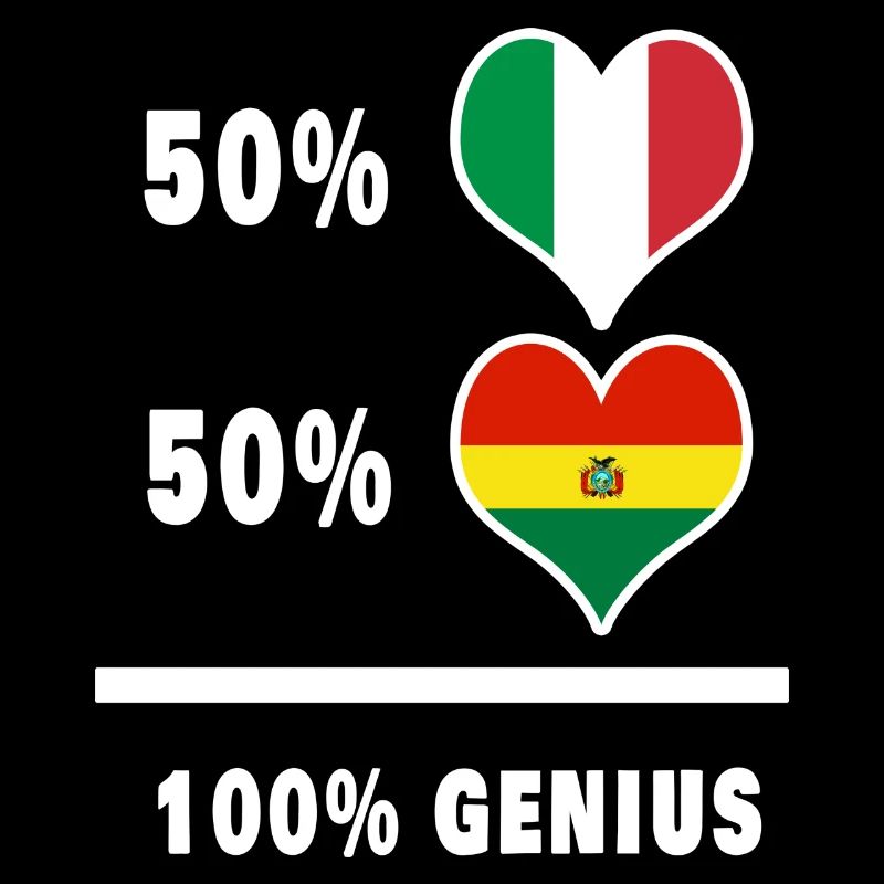 Bolivia and Italy flags 100% genius