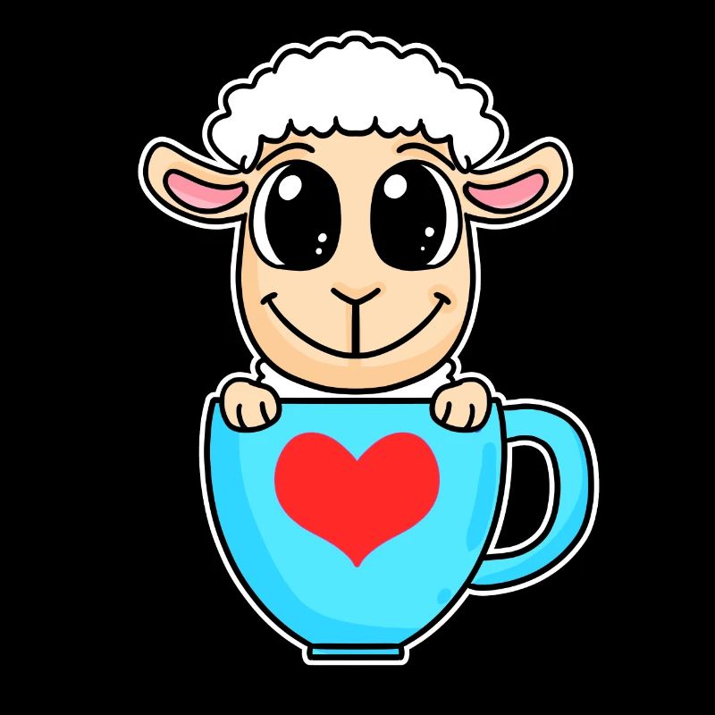 Schaf Herz Kaffee Liebe - Herz Motiv