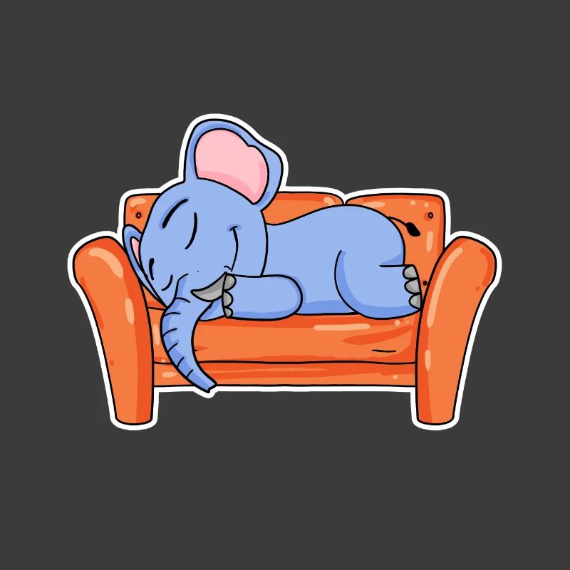 Éléphant couché mignon sommeil