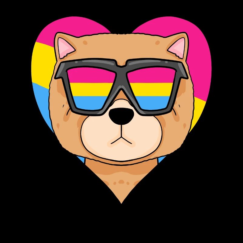 Pansexual Dog Chow Chow Heart Gift