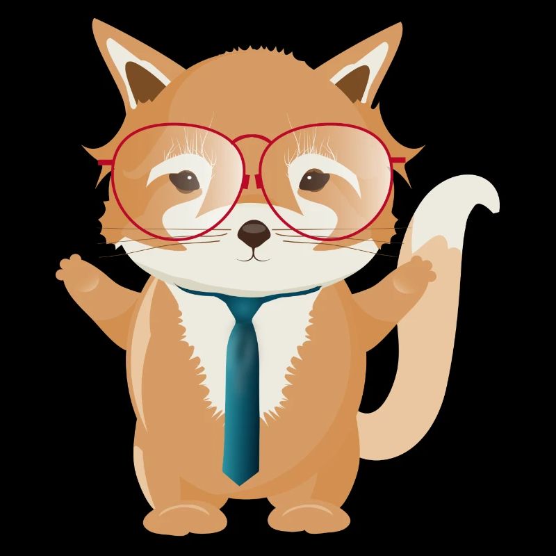 enchanting little fox with glasses and tie