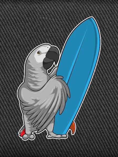 Parrot Surfing Surfboard Summer
