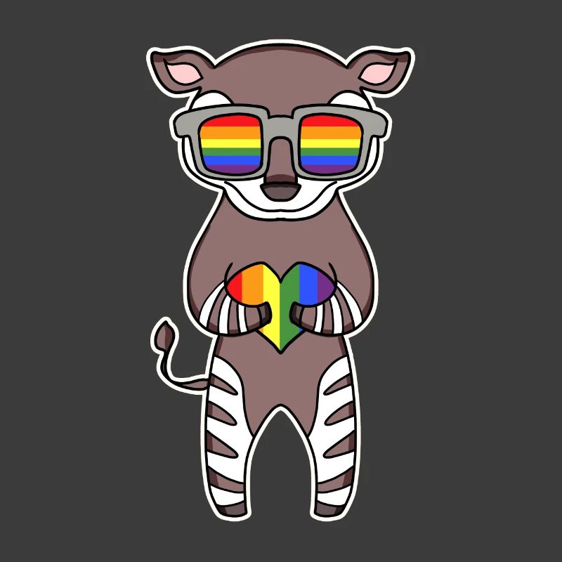Rainbow - Okapi with glasses