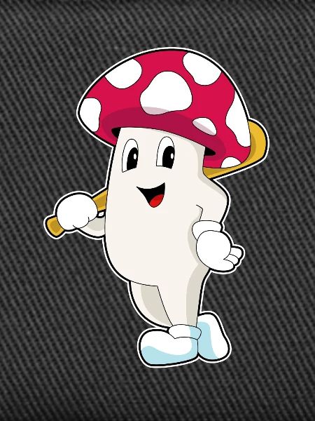 Mushroom Baseball Baseball Bat