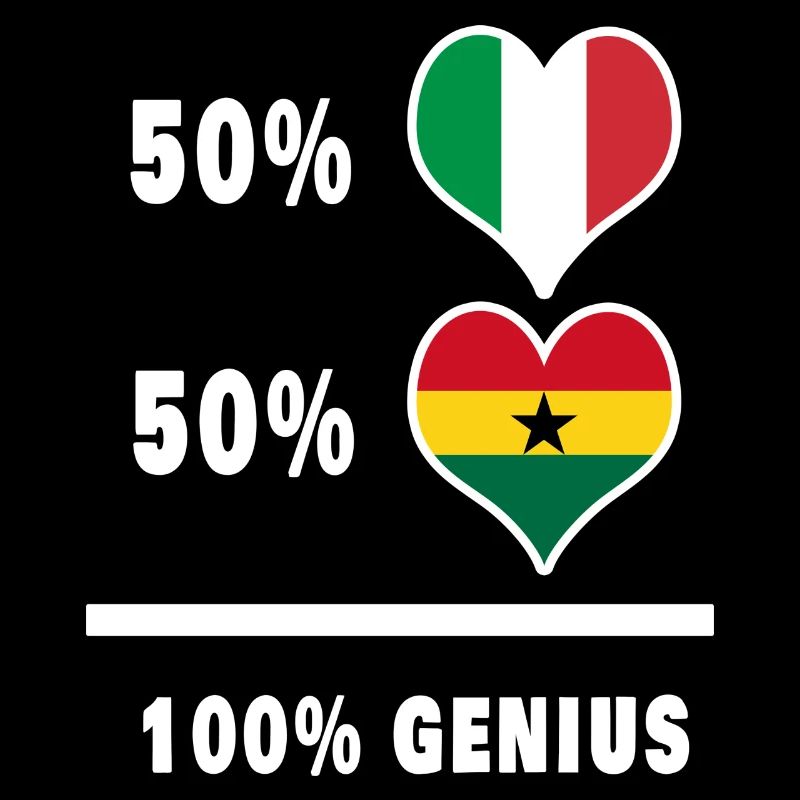 Ghana and Italy flags 100% genius