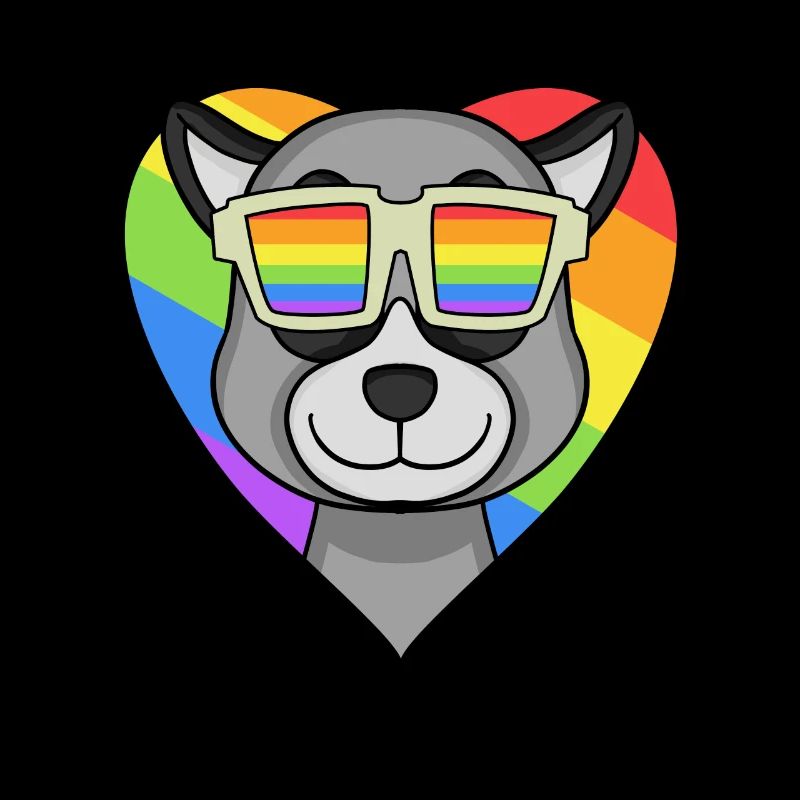 Regenbogen - Lemur mit Brille